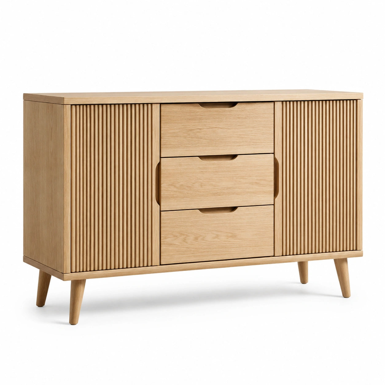 Sideboard aus Eichenfurnier mit Schubladen und Türen