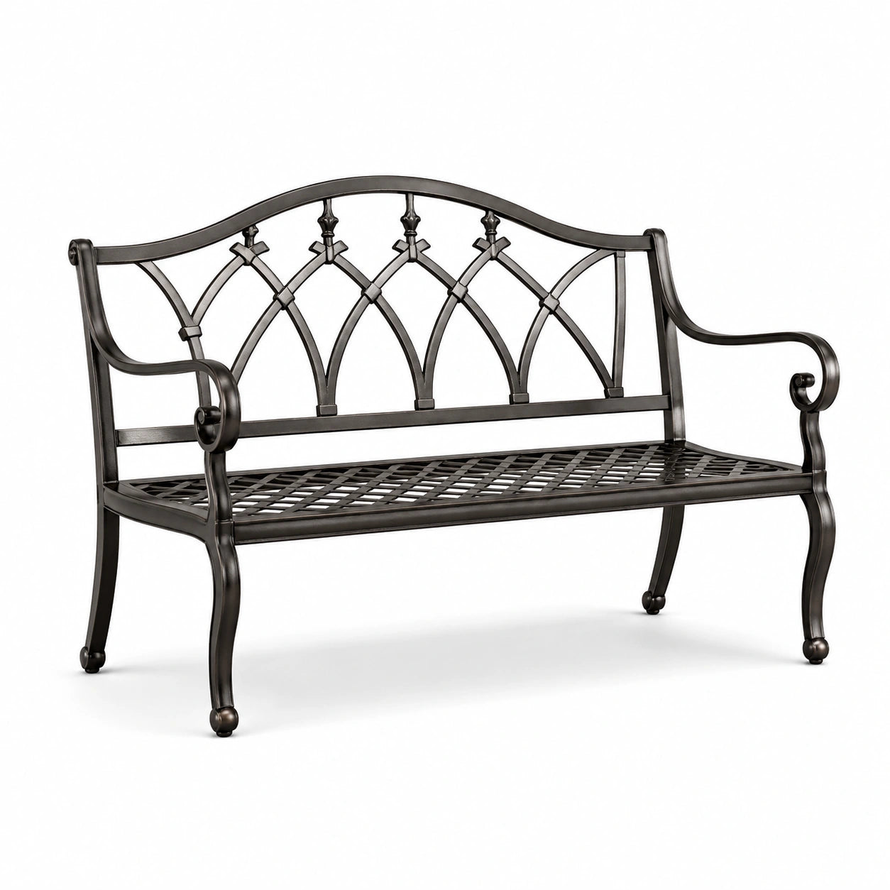 Aluminium Gartenbank Schwarz 127 cm