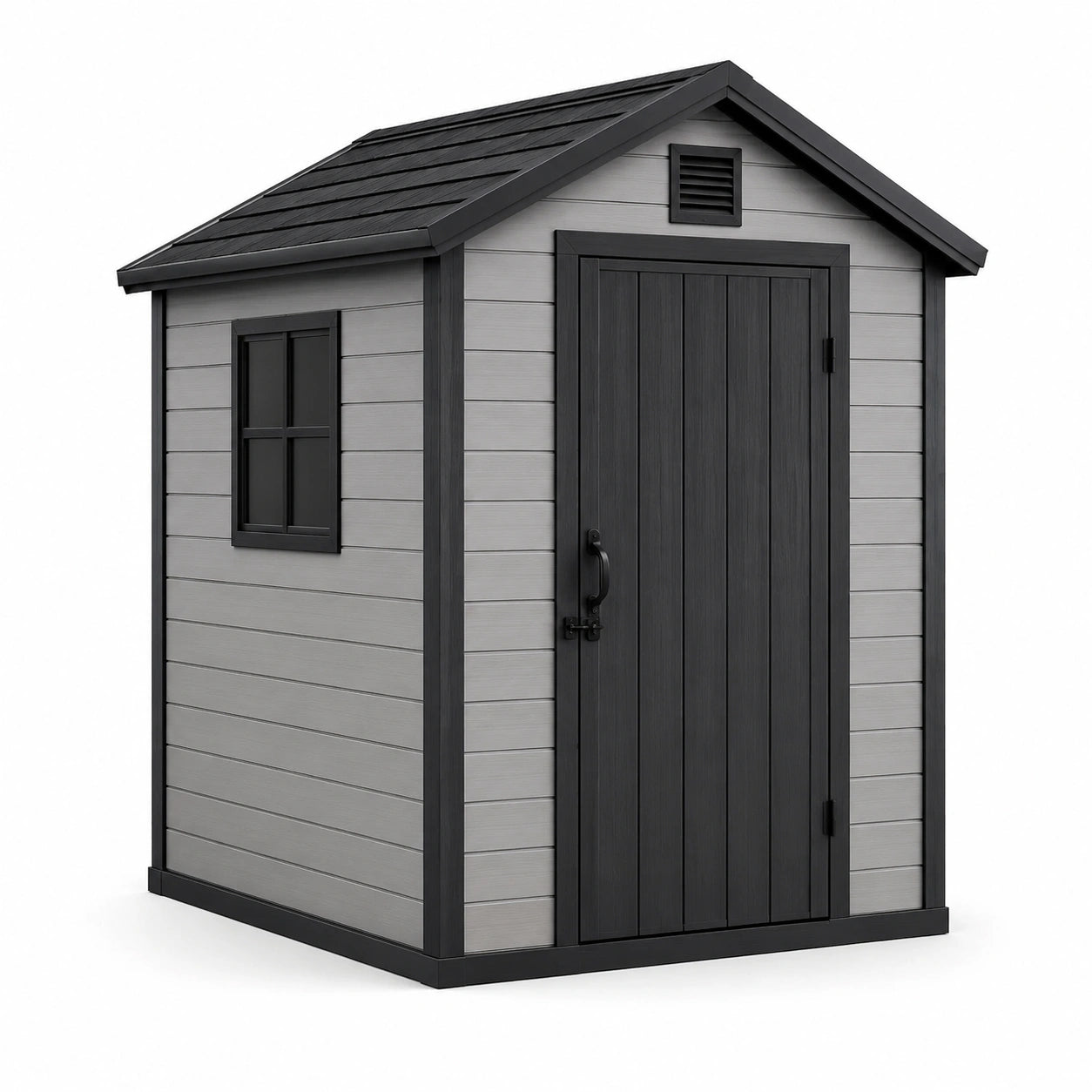 Gartenhaus Kunststoff Grau/Schwarz 185x152x226 cm