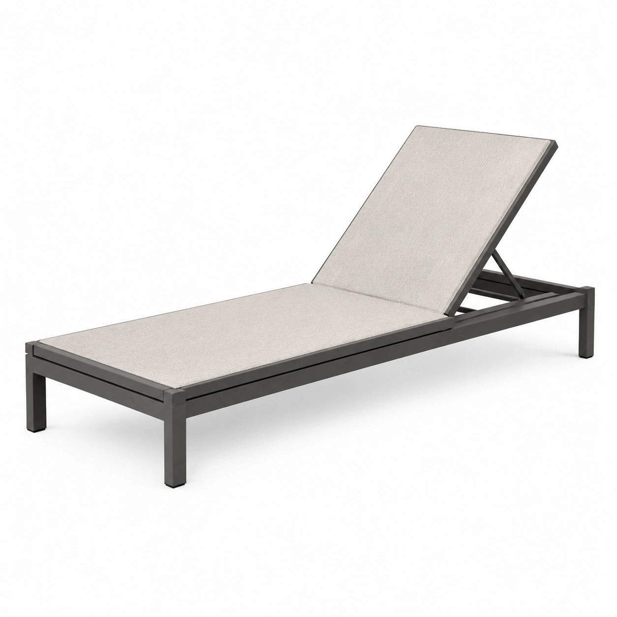 Gartenliege Aluminium mit Textilene, Beige, Verstellbar, 200 cm