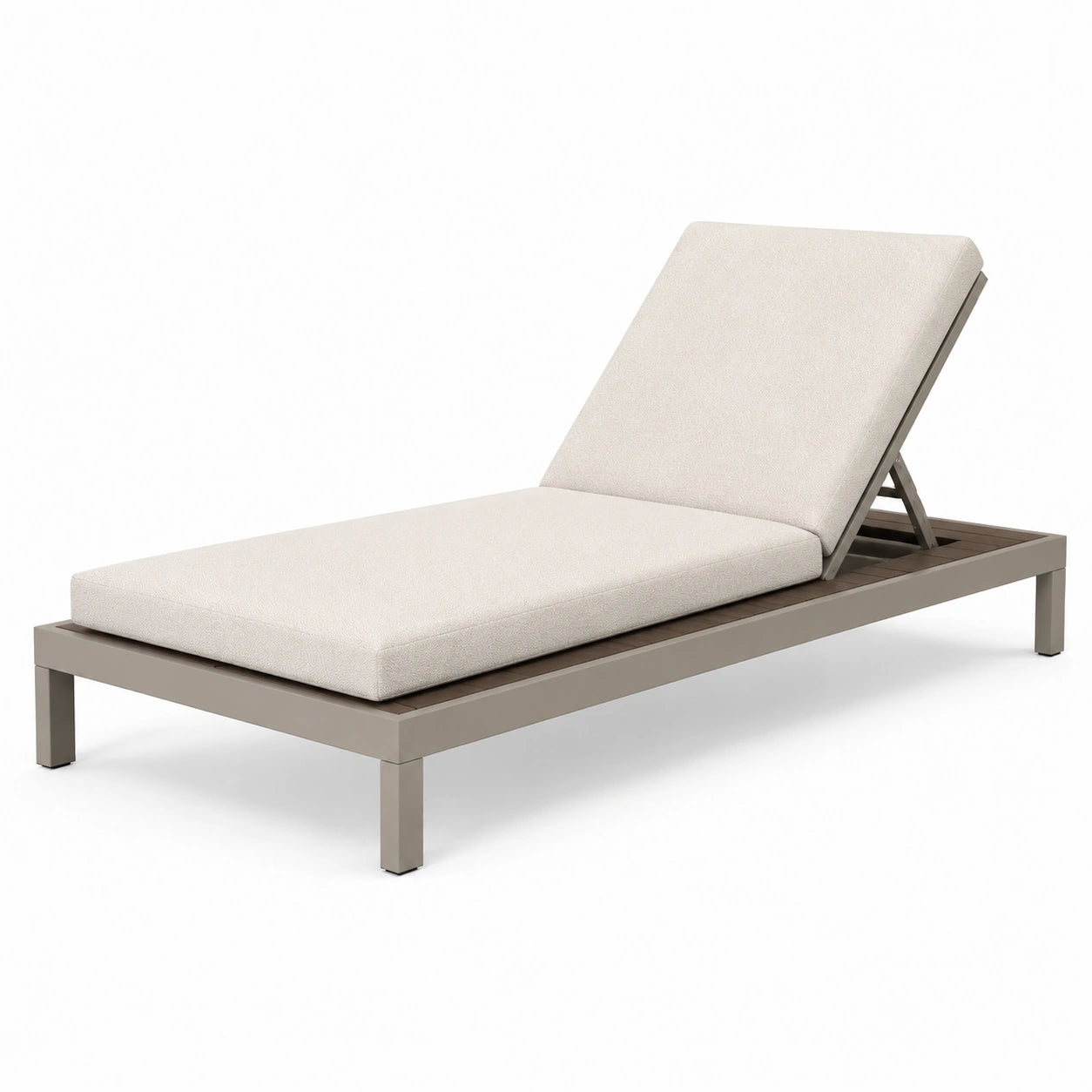 Gartenliege Metall Beige Verstellbar