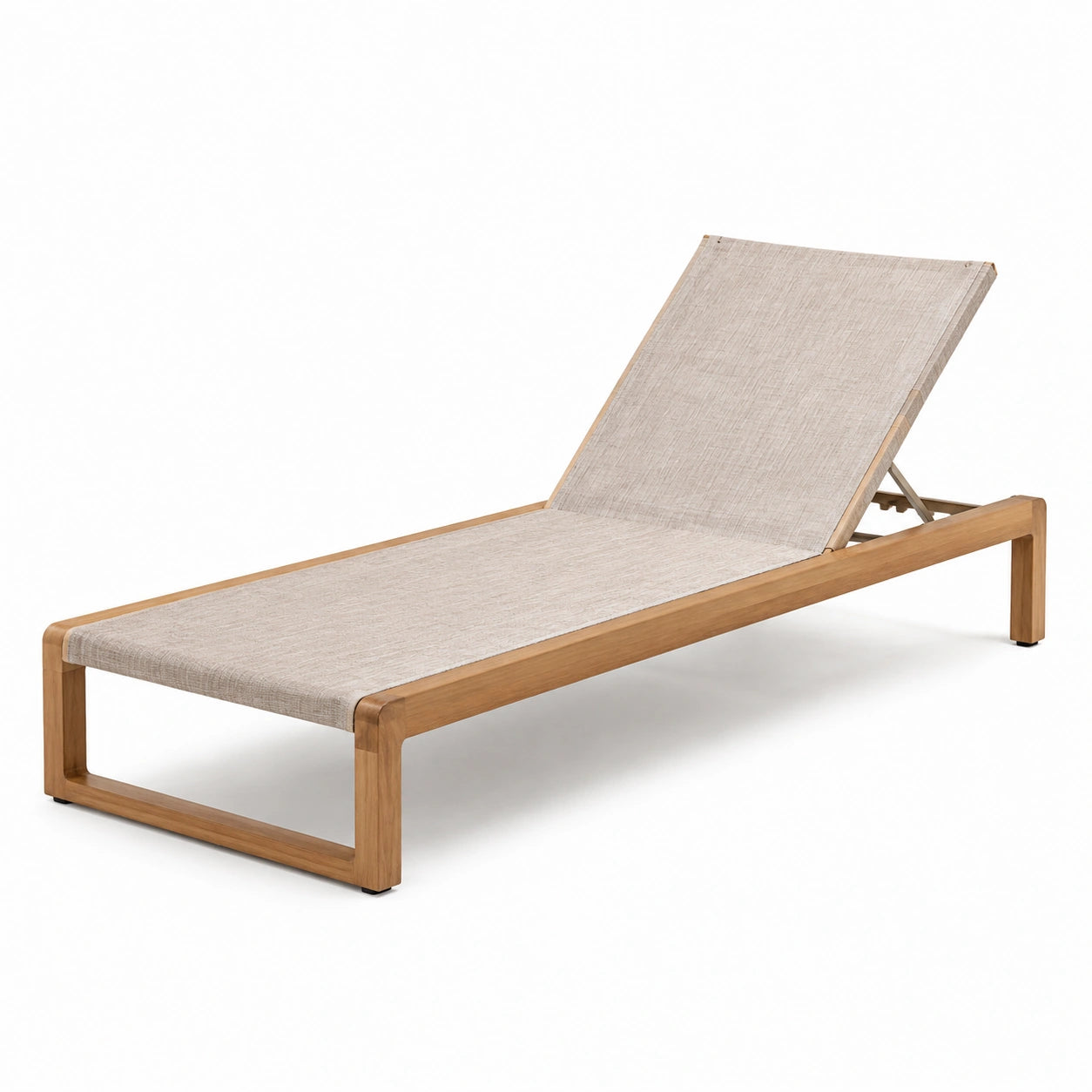 Gartenliege Teakholz Textilene Beige