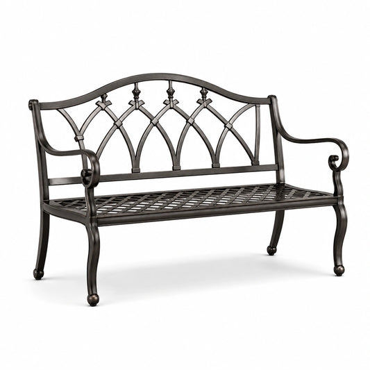 Aluminium Gartenbank Schwarz 127 cm