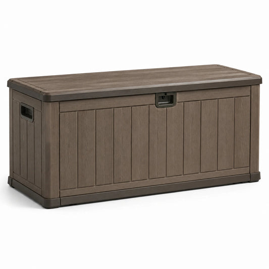 Gartenbox Aufbewahrungskiste Kunststoff Braun